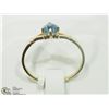Image 2 : #33-10K YELLOW GOLD BLUE DIAMOND RING SIZE 7.5