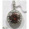 Image 1 : #38-14K WHITE GOLD BROWN & WHITE DIAMOND PENDANT