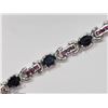 Image 2 : #39-STERLING SILVER BLUE & PINK SAPPHIRE BRACELET