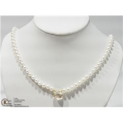 #40-10K YELLOW GOLD MORGANITE & PEARL NECKLACE