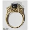 Image 3 : #46-10K YELLOW GOLD BLACK & WHITE DIAMOND RING