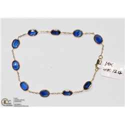 #47-14K YELLOW GOLD SAPPHIRE BRACELET