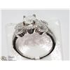 Image 2 : #50-14K WHITE GOLD DIAMOND RING SIZE 6.75