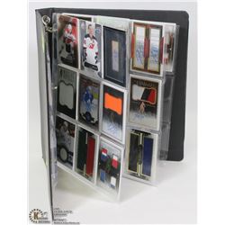 BINDER WITH 25 SIGNED AND JERSEY HOCKEY CARD