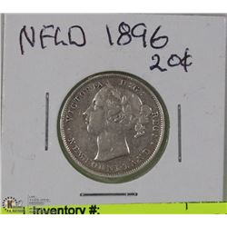 1896 NFLD TWENTY CENT COIN