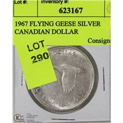 1967 FLYING GEESE SILVER CANADIAN DOLLAR