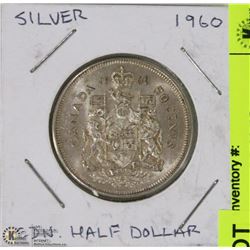 CANADIAN HALF DOLLAR COIN  1960       SILVER