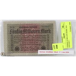 GERMAN 50 MILLION MARK 1924 JANUARY 1
