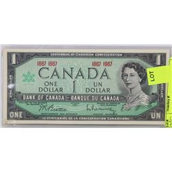 CENTENNIAL CANADIAN $1.00 BILL
