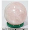 Image 1 : #3 NATURAL PINK ROSE QUART CRYSTAL SPHERE BALL