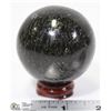Image 1 : #6 NATURAL BLACK AGATE SPHERE BALL +STAND