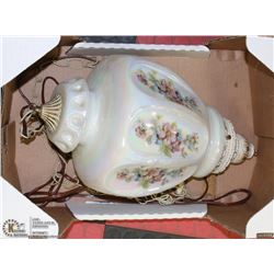 VINTAGE CARNIVAL GLASS HANGING LAMP -