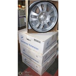 SET OF 4 UNIVERSAL RIMS - SILVER AND BLACK COLOR