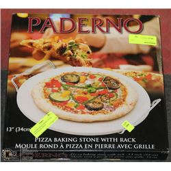 PADERNO PIZZA BAKING STONE WITH RACK,13INCH