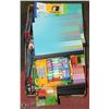 Image 1 : FLAT OF SCHOOL SUPPLIES ,18 SCRIBLERS,NOTE BINDERS
