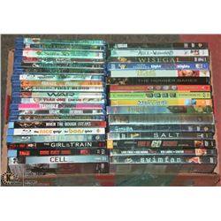 FLAT OF 20 BLU-RAY NEWER RELEASES AND 16 DVDS