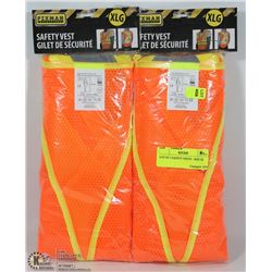 LOT OF 2 SAFETY VESTS - SIZE XL