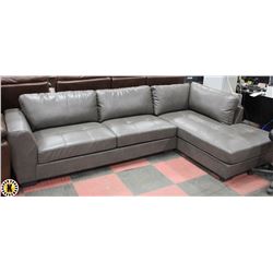 NEW GRAY LEATHERETTE 'L' SHAPE SECTIONAL