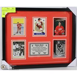 GORDIE HOWE DETROIT REDWINGS  FRAMED CARDS