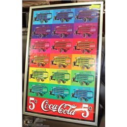 VINTAGE COCA COLA 5 CENT ADVERTISING FRAMED