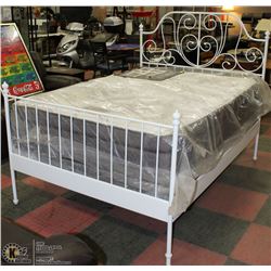 DOUBLE WHITE METAL BED FRAME