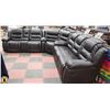 Image 2 : NEW DARK BROWN LEATHERETTE RECLINING SECTIONAL