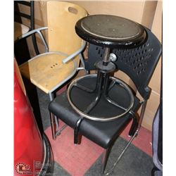 LOT OF ASSORTED CHAIRS/STOOLS