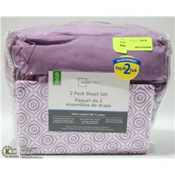 QUEEN SIZE 2 PK PURPLE SHEET SET