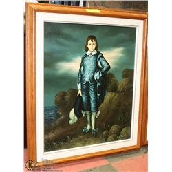 SIGNED J. THOMAS BLUEBOY PAINTING FRAMED