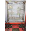 Image 1 : WROUGHT IRON AND GLASS BAKERS RACK