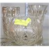 Image 1 : 3PCS CRYSTAL VASES AND CANDY DISHES