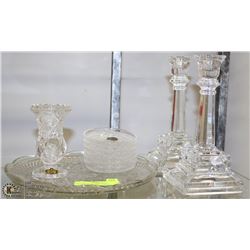 10PCS CRYSTAL INCL HEAVY SQUARE CANDLE HOLDERS