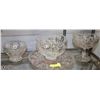 Image 1 : SHELF OF 4PCS CRYSTAL BOWLS ETC
