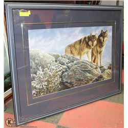 43"X33" WOLVES ON WATCH PICTURE