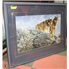 Image 1 : 43"X33" WOLVES ON WATCH PICTURE