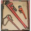 Image 1 : FLAT W/RIDGID 24 INCH PIPE WRENCH, CHAIN