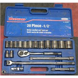 BLUE CASE W/WESTWARD 20-PC, 1/2 INCH