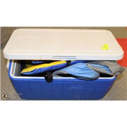 COLEMAN COOLER WITH RAFT ACCESSORIES