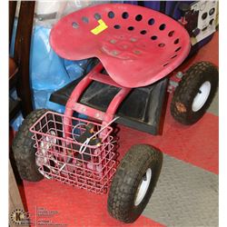 GARDEN CREEPER AND 2 GARDEN HAND TOOLS