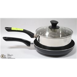 NEW ST STEEL POT WITH LID SOLD WITH FRYING PAN