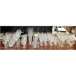 56 PC HAND CUT HUNGARIAN PINWHEEL CRYSTAL GLASS SE