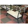 Image 1 : GLASS TOP CAST IRON TABLE SET INCL COFFEE TABLE,