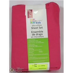 GIRLS DBL SIZE 2 PC MICROFIBRE SHEET SET