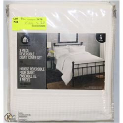 KING SIZE 3 PC REVERSIBLE DUVET COVER