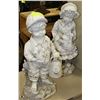 Image 1 : PAIR OF BOY/GIRL GARDEN STATUES 20" TALL