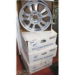 SET OF 4 UNIVERSAL RIMS - SILVER COLOR