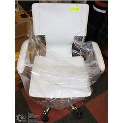 HOMETRENDS OFFICE CHAIR ,WHITE AND CHROME