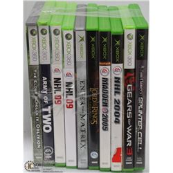 BUNDLE OF 10 ASSORTED XBOX  & XBOX-360 GAMES