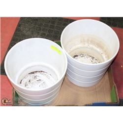 2 CERAMIC PLANTERS 10" TALL