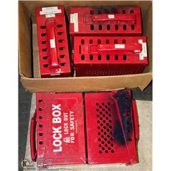 LOT OF 5 LARGE METAL LOCK BOXES